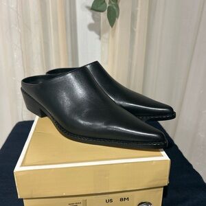 Michael Kors Nash Leather Mule Heels Black Size 8